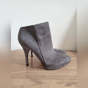 Gray Suede Via Spiga Women's Ankle Boots Shoe Size 8